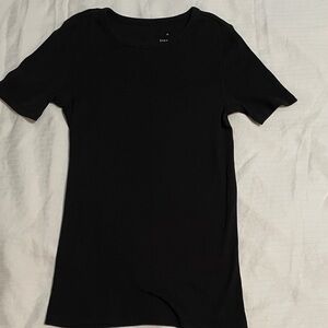 Everlane Luxe Rib Tee - Black